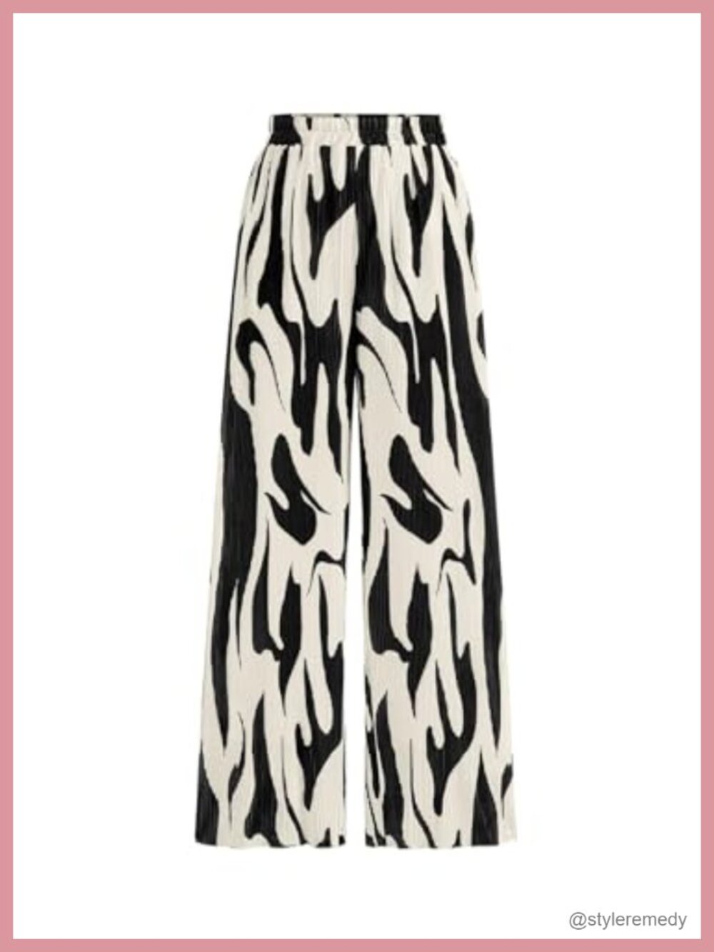 PRETTYGARDEN Women's High Waist Pleated Wide Leg Graphic Print Lounge Pants